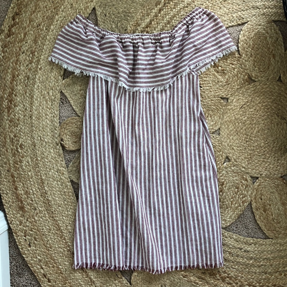Off the shoulder linen/cotton dress